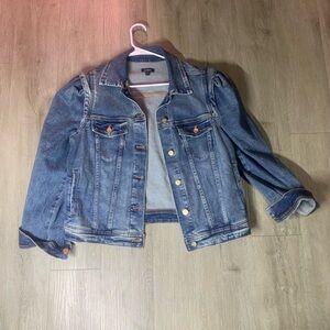 Express Denim Jacket Puff Sleeves Size M